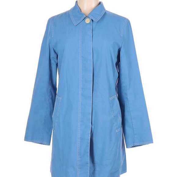 Coach Light Blue Raincoat Trench Coat Sz L - Picture 1 of 7